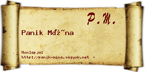 Panik Mína névjegykártya